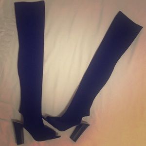 Women’s thigh high textured boots